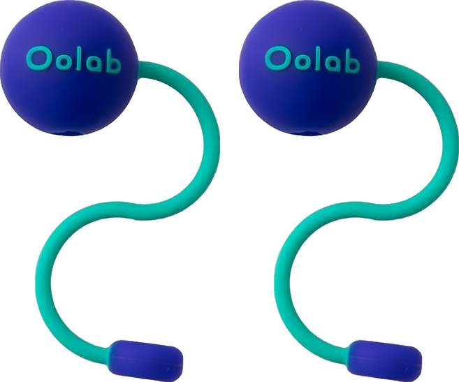 Oolab 良杯製所 泡泡糖矽膠防塵吸管蓋 細口徑吸管 甜酷藍, 1個, 2個