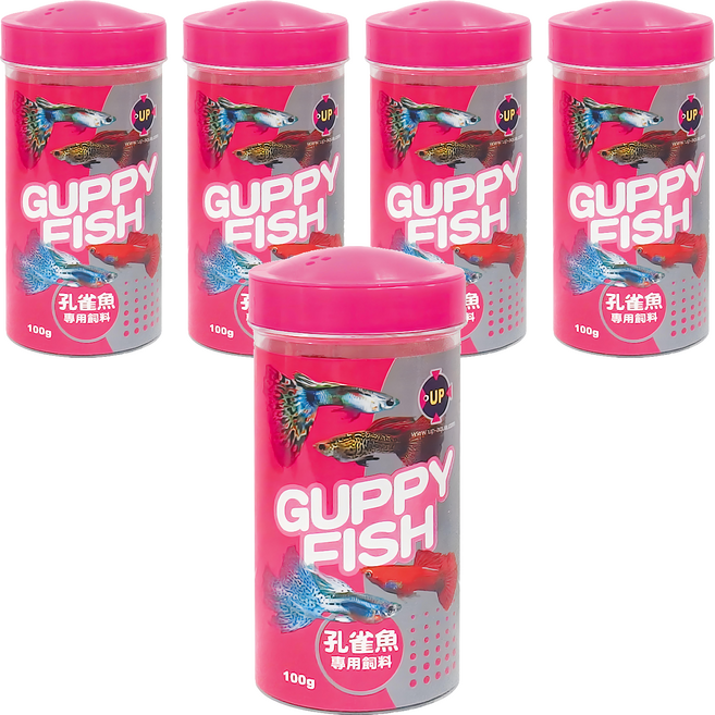 UP AQUA 雅柏 孔雀魚專用飼料 E-228-100, 100g, 5罐