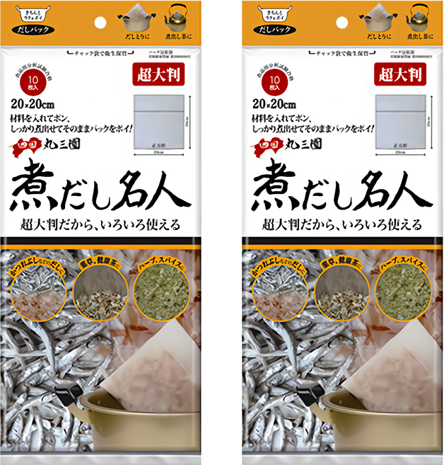Cotton labo 食物滷包袋 041BE0204 超大, 20 x 20cm, 10個, 2包