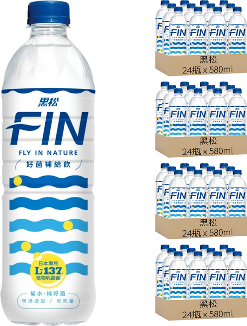 黑松 FIN 好菌補給飲, 580ml, 96瓶