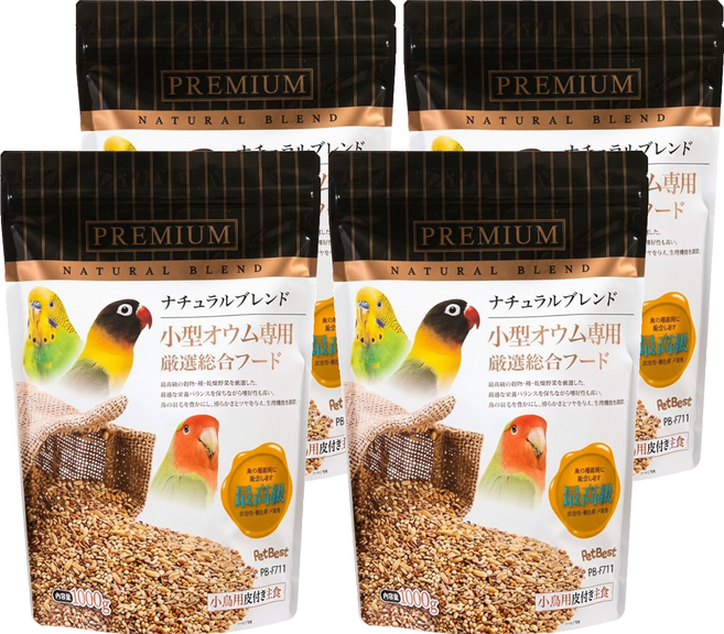 PetBest 小型鸚鵡 觀賞鳥全方位飼料, 1kg, 4包