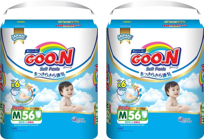 GOO.N 大王 輕薄舒爽 紙尿布 褲型 7~12kg, M, 112片