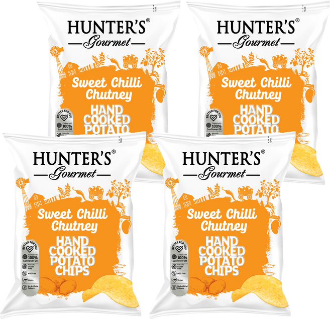 HUNTER'S gourmet 手工洋芋片 酸甜辣醬味, 125g, 4個