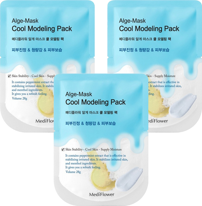 MediFlower 台灣公司貨 SPA海藻軟膜 藍色 酷涼, 3組, 1入