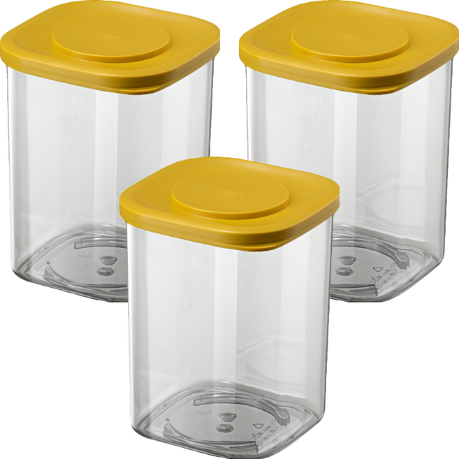 PINMOO 品沐 紛緻密封罐, 3 個容器 + 3 個蓋子, 3個