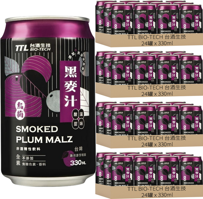 TTL BIO-TECH 台酒生技 烏梅黑麥汁, 330ml, 96罐