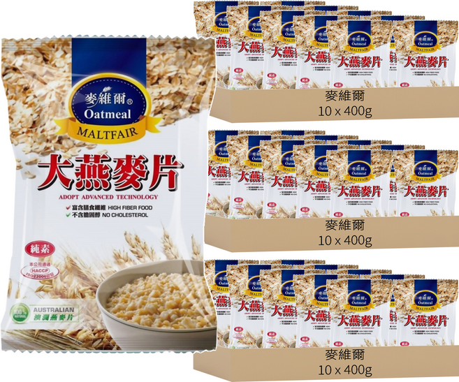 麥維爾 大燕麥片 純素, 400g, 30包