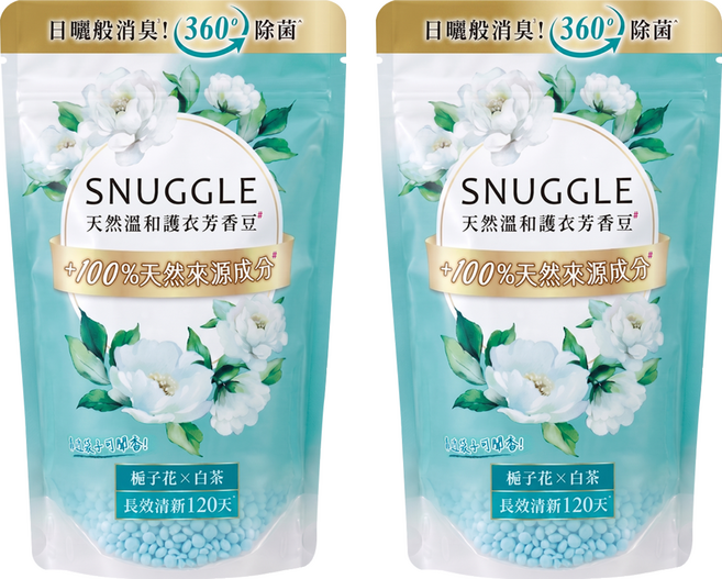 Snuggle 熊寶貝 多效護衣芳香豆 補充包 梔子花 + 白茶, 2個, 300ml