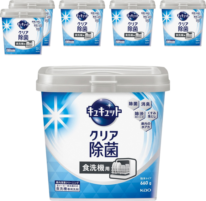 Kao 花王 Cucute 珂珂透 食洗機用檸檬酸洗碗粉, 6個, 660g