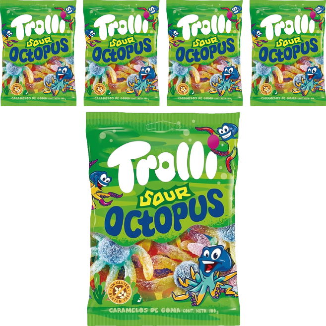 Trolli 多利軟糖 爆酸味章魚造型, 100g, 5個