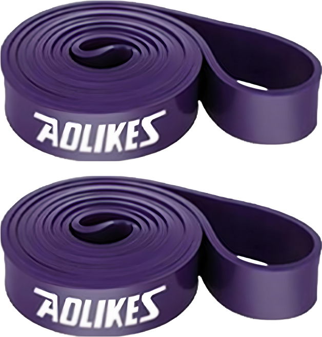 AOLIKES 奧力克斯 重訓健身瑜珈彈力拉力帶 3602 16~39kg, 紫色, 2條