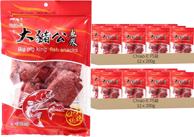 Chiao-E 巧益 大豬公魚卷, 200g, 24包