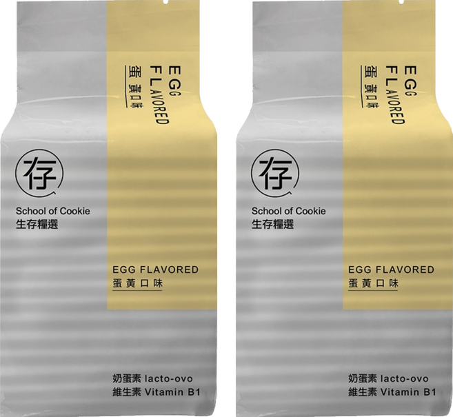 School of Cookie 台灣優格餅乾學院 長效蛋黃口味營養口糧/防災口糧 17片, 204g, 2包