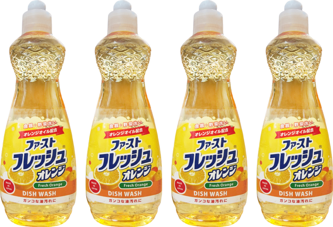 第一石鹼 Funs果香洗碗精 柑橘香, 4個, 600ml