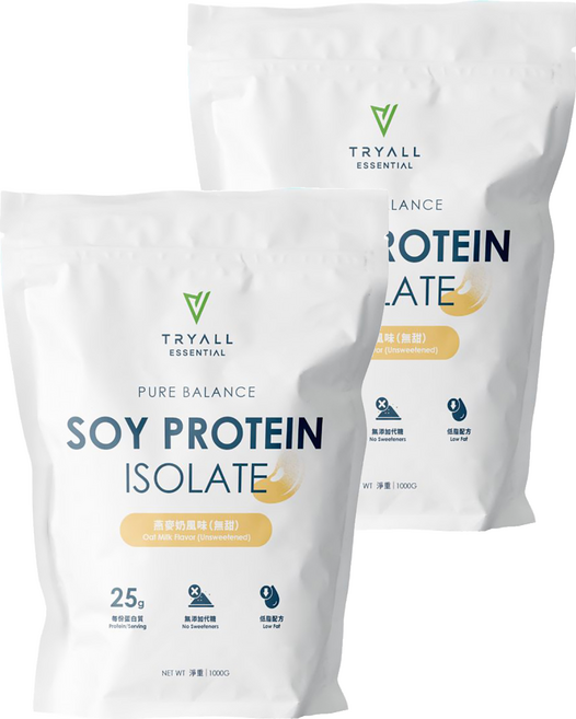 TRYALL Essential Pure Balance 極粹大豆植物蛋白 燕麥奶風味, 1kg, 2個