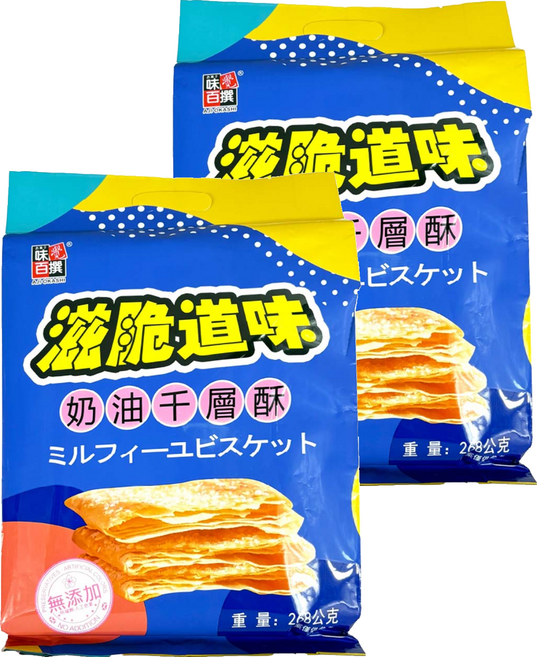 AJI OKASHI 味覺百撰 滋脆道味奶油千層酥, 2個, 268g