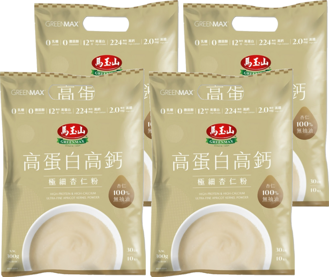 馬玉山 高蛋白高鈣極細杏仁粉 10包, 300g, 4袋