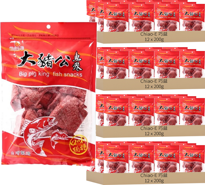 Chiao-E 巧益 大豬公魚卷, 200g, 48包