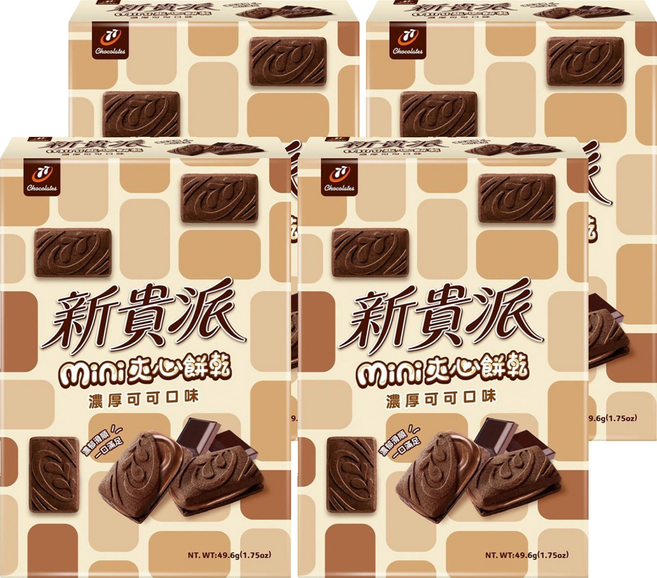 77 新貴派 mini夾心餅乾 濃厚可可口味, 49.6g, 4個