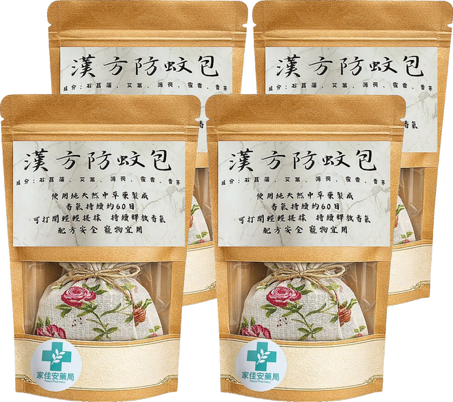 Peace Pharmacy 家佳安藥局 漢方防蚊包, 40g, 4個