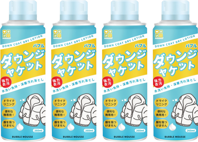 CLH 免水洗羽絨衣去污泡泡慕斯, 260ml, 4瓶