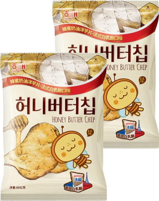 HAITAI 海太 法式白乳酪洋芋片, 60g, 2包