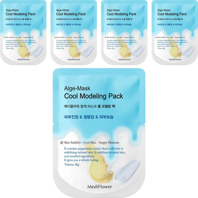 MediFlower 台灣公司貨 SPA海藻軟膜 藍色 酷涼, 5組, 1入