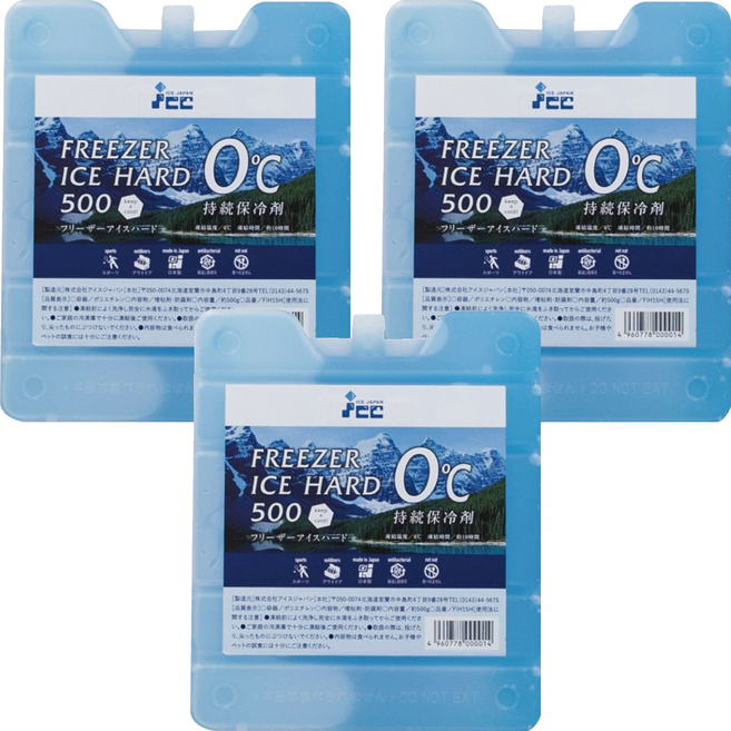 ICE JAPAN 日本 抗菌 保冰保冷 保冷劑 500g 15 x 18 x 2.8cm 1入 3罐