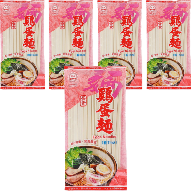 義峰食品 雞蛋麵 (寬), 300g, 5個