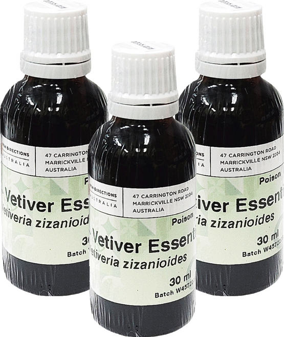 NEW DIRECTIONS 新方向 澳洲原裝進口 單方純精油 岩蘭草 Vetiver, 3個, 30ml