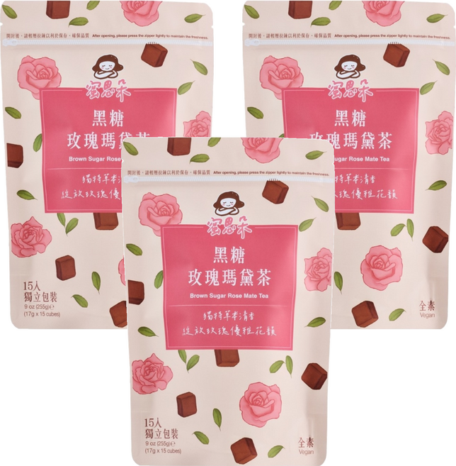 蜜思朵 黑糖玫瑰瑪黛茶, 17g, 3個, 15個裝