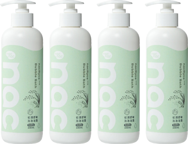 nac nac 初潤舒敏泡泡浴露, 4個, 300ml