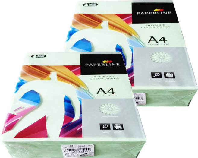 PAPERLINE 130 綠色影印紙 80G, 2包, A4