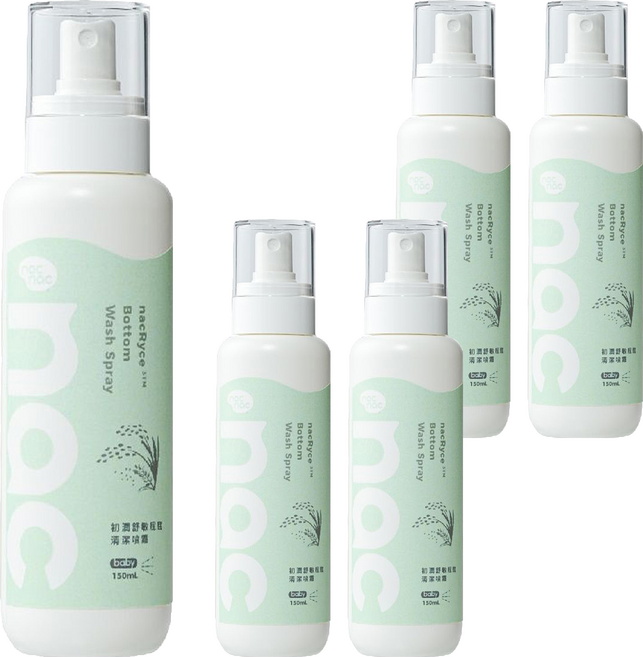 nac nac 初潤舒敏屁屁清潔噴霧, 5個, 150ml