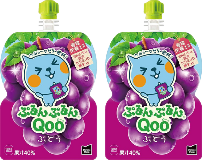 Qoo 吸管果凍 葡萄味, 125g, 2個