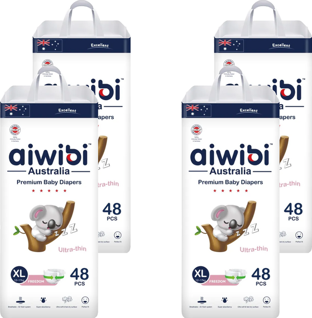 aiwibi 愛薇彼 零觸感瞬吸黏貼型尿布 12~17kg, XL, 192片