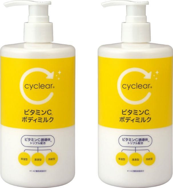 KUMANO 熊野油脂 cyclear 維他命C酵素身體乳, 2個, 400ml