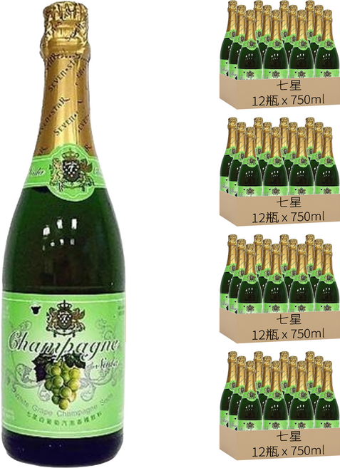 七星 白葡萄氣泡飲料, 750ml, 48瓶