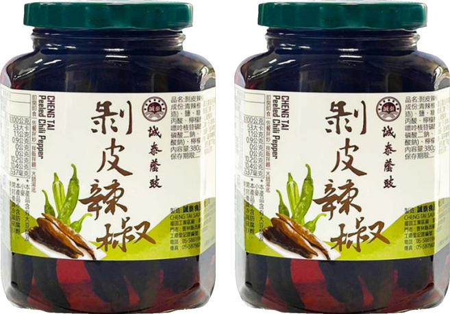 誠泰 剝皮辣椒, 380g, 2個
