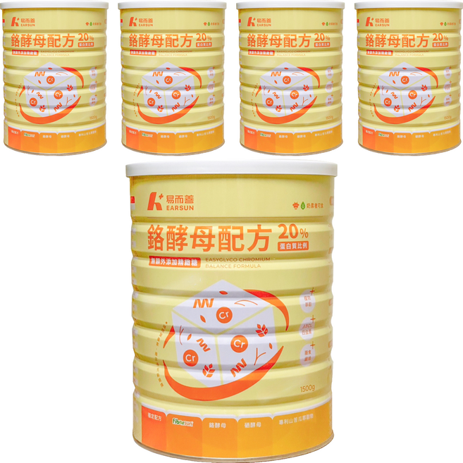易而善 鉻酵母配方奶粉, 1.5kg, 5個