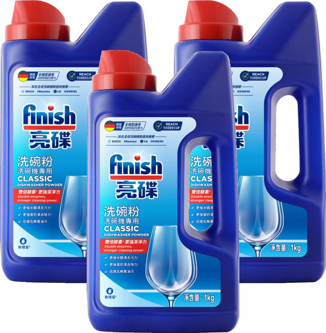 finish 洗碗粉 洗碗機專用, 1kg, 3瓶