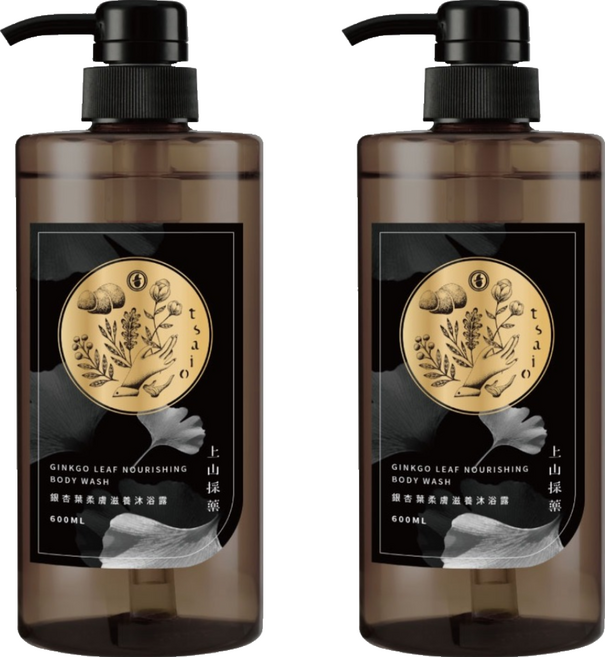 tsaio 上山採藥 銀杏葉柔膚滋養沐浴露, 2個, 600ml