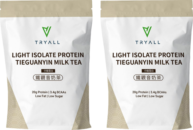 TRYALL Light 分離乳清蛋白粉 鐵觀音奶茶風味, 500g, 2個