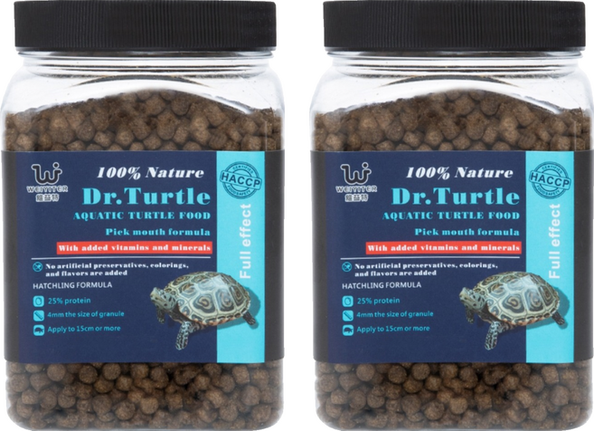 WEIYITER 維益特 水龜挑嘴全效浮水飼料, 1000g, 2罐