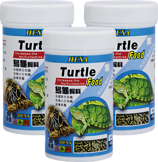 HEXA海薩 特級烏龜飼料 陸龜飼料 兩棲飼料 烏龜飼料 水龜飼料 1HE310302602, 40g, 3瓶
