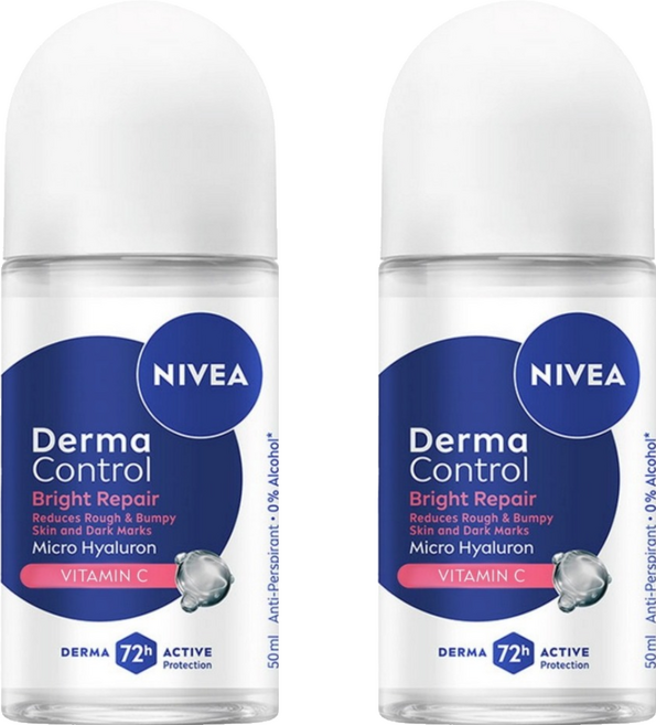 NIVEA 妮維雅 台灣公司貨 止汗爽身乳液 玻尿酸養膚嫩白, 2個, 50ml