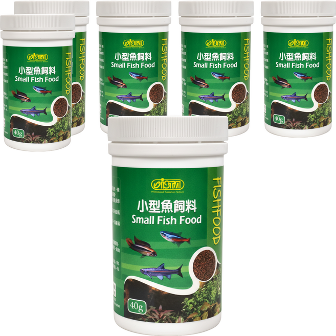 ISTA 伊士達 小型魚飼料 小型魚 觀賞魚 孔雀魚 微粒 粉狀, 6罐, 40g