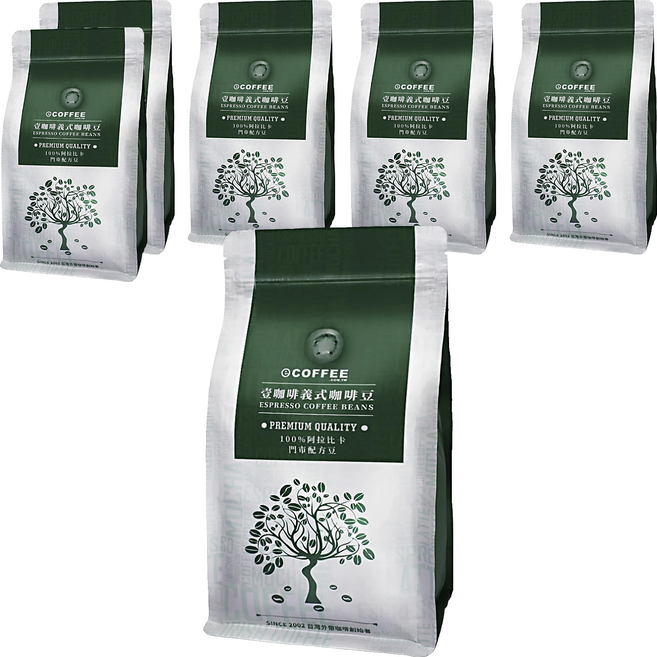 eCOFFEE 壹咖啡 義式綜合咖啡豆, 咖啡豆(無研磨), 454g, 6包