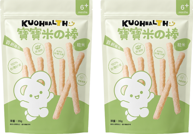 郭老師 寶寶米果棒 糙米口味, 35g, 2個, 純天然