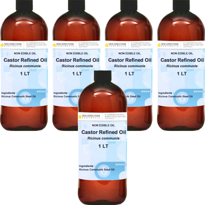 NEW DIRECTIONS 新方向 基底油/按摩油/保濕油/基礎油/蓖麻油, 5個, 1L